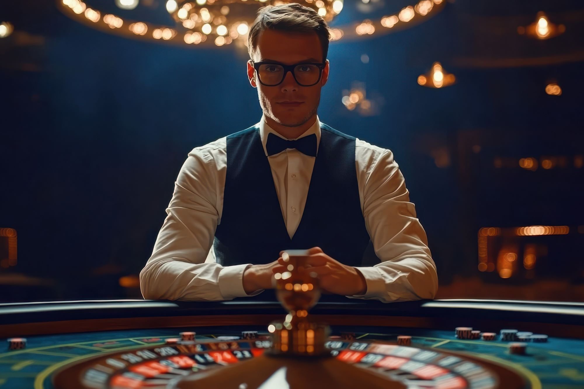 sjo777 login Kembang Kempis live dealer studio with professional croupier and card table